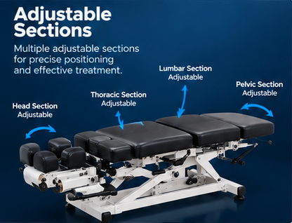 Professional Adjustable Chiropractic Treatment Bed – Multi-Section