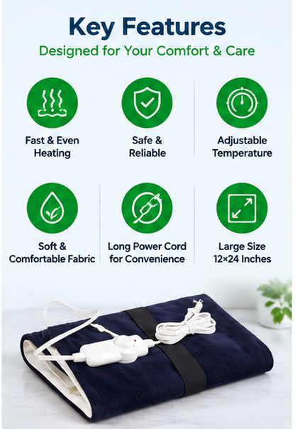 Besmed BE-240 King Size Heating Pad 12 x 24 Inch Electric Heat Pad Taiwan