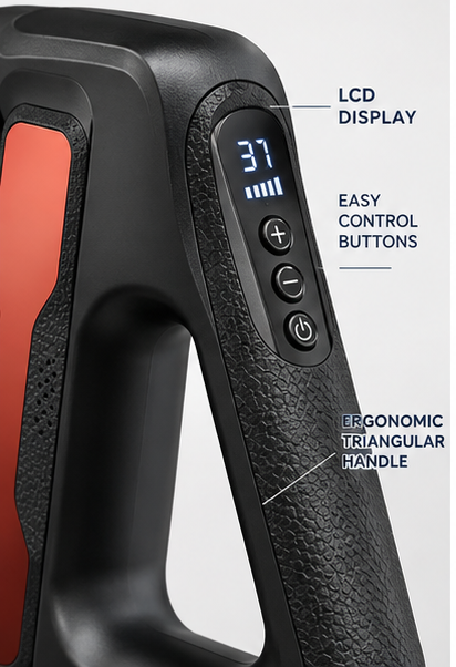 Powerful Massage Gun Muscle Massager 8 Heads Deep Tissue LCD Display Rechargeable
