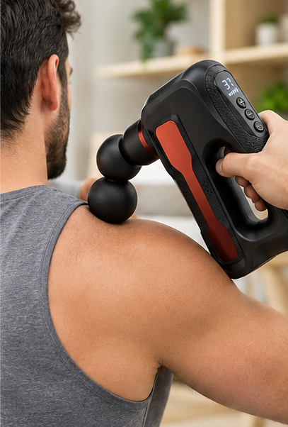 Powerful Massage Gun Muscle Massager 8 Heads Deep Tissue LCD Display Rechargeable