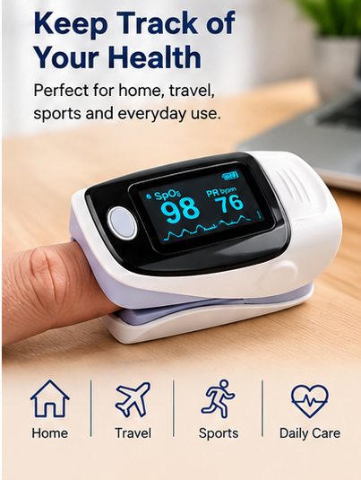 Fingertip Pulse Oximeter – Digital Blood Oxygen & Pulse Rate Monitor