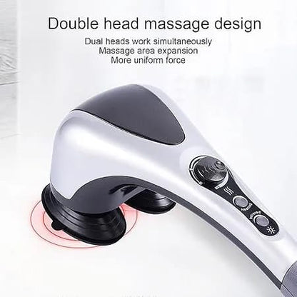 Double Head Heated Body Massager with 2 Interchangeable Massage Heads