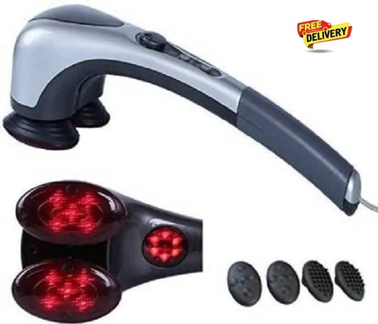 Double Head Heated Body Massager with 2 Interchangeable Massage Heads
